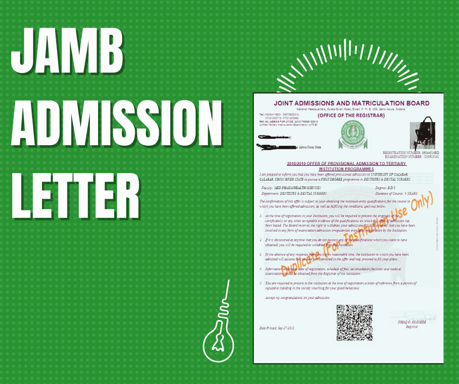 JAMB Admission Letter