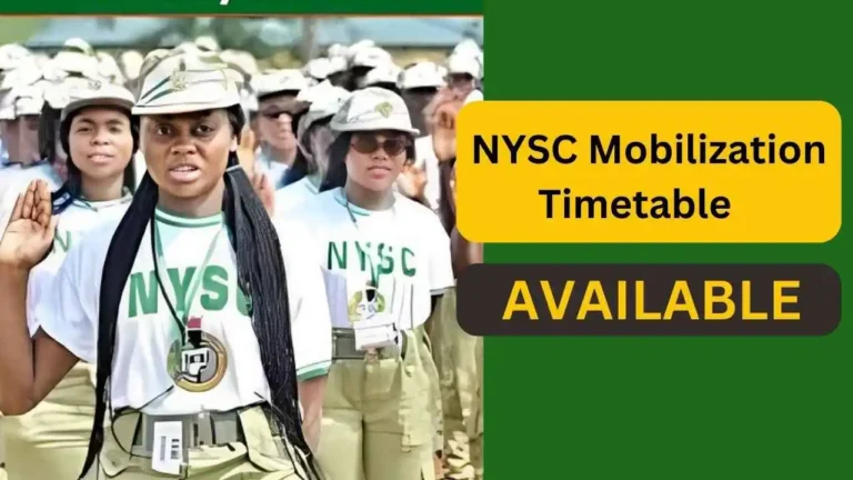 NYSC Mobilization Timetable for 2024