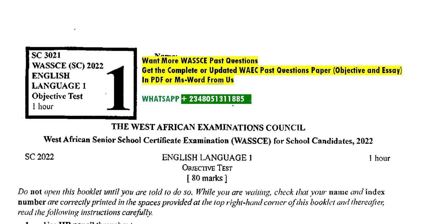 English Language WAEC Past Questions